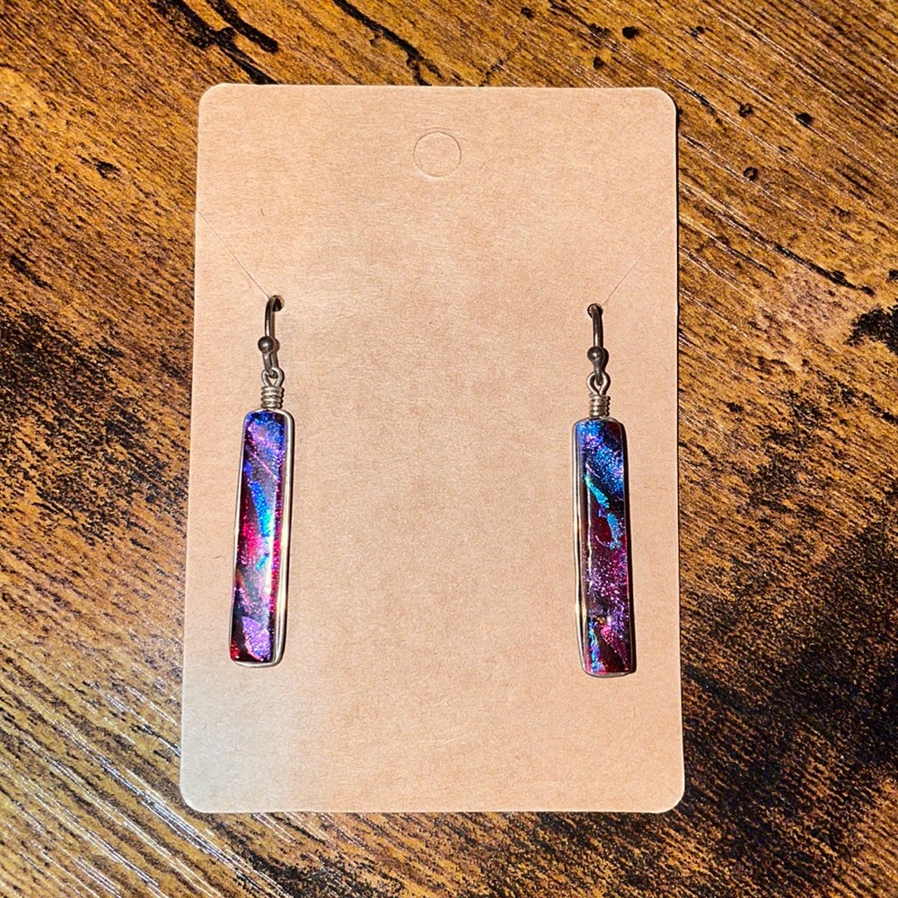 Glass iridescent earrings